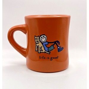 Life is Good Mug Man Leaning on Dog “Do what you like Like what you do” Mug